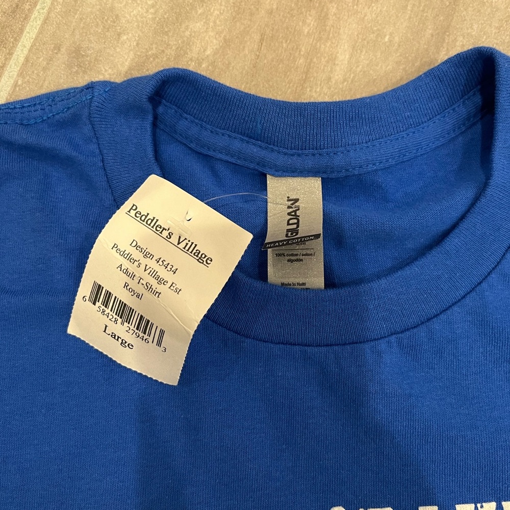 Peddlers Village T-Shirt Men’s Size Large Color Royal Blue - Picture 3 of 6